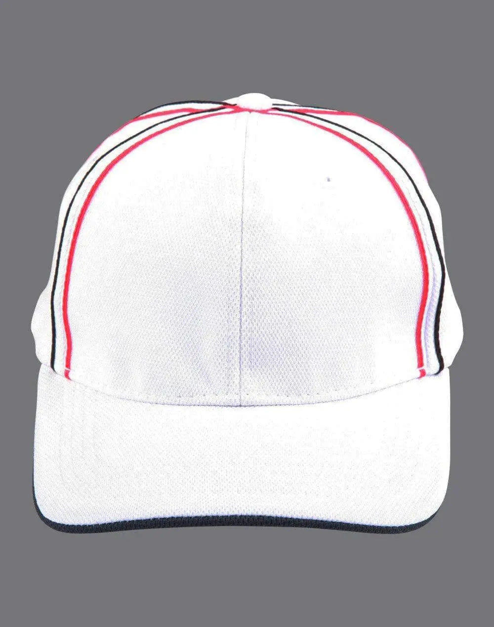 Tri-colour Pique Mesh Cap Ch76 Active Wear Winning Spirit White/Navy/Red One size